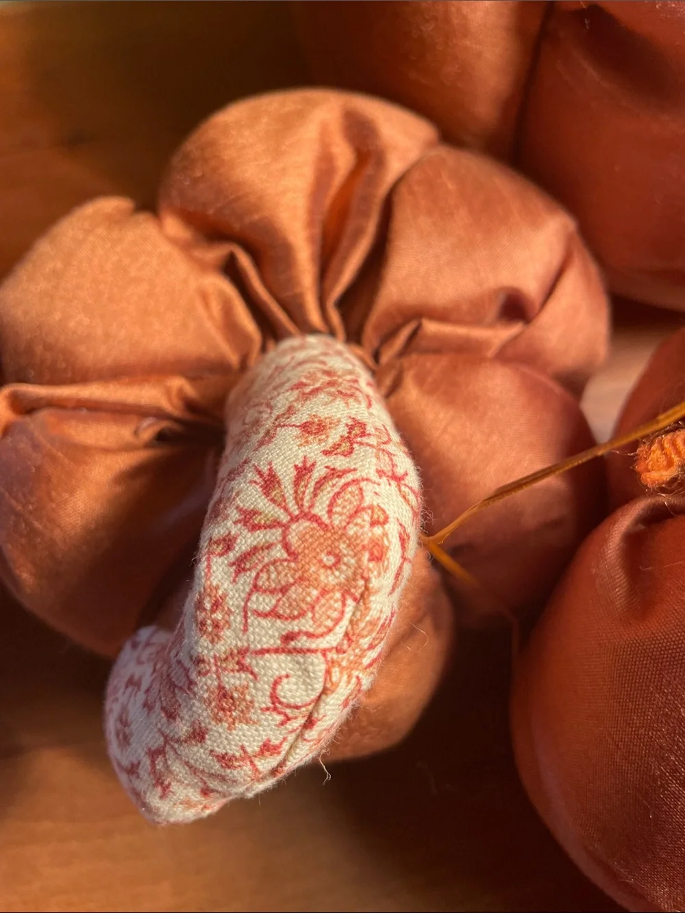 Handmade Rust Orange Fabric Pumpkin Holiday Décor - Home Accents